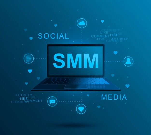 Smm optimization social networks on laptop _ Premium Photo